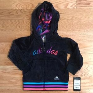 Adidas toddler velvet hoodie sweatshirt